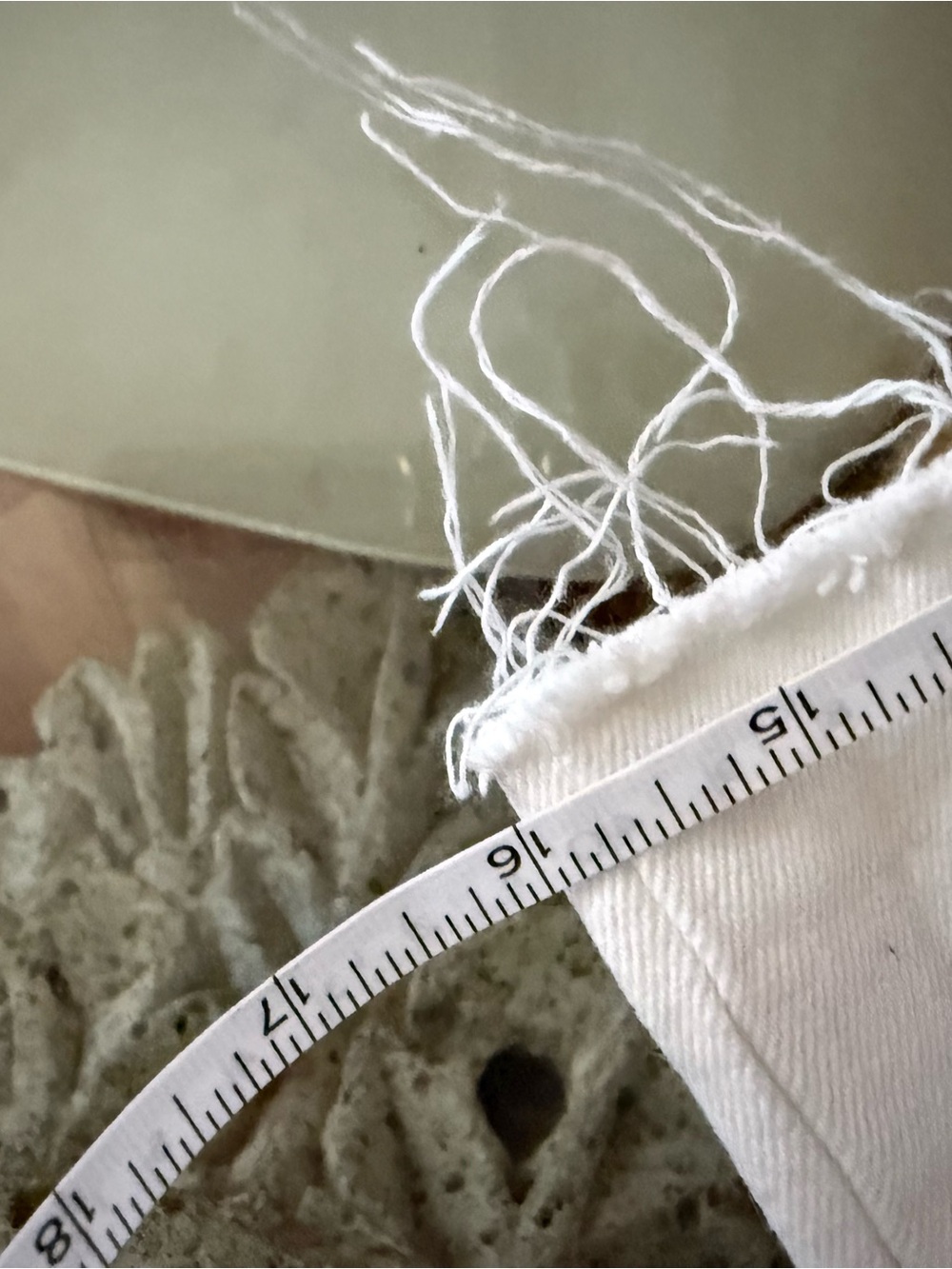 White Frayed-Hem Denim Mini Skirt - Picture 6 of 6